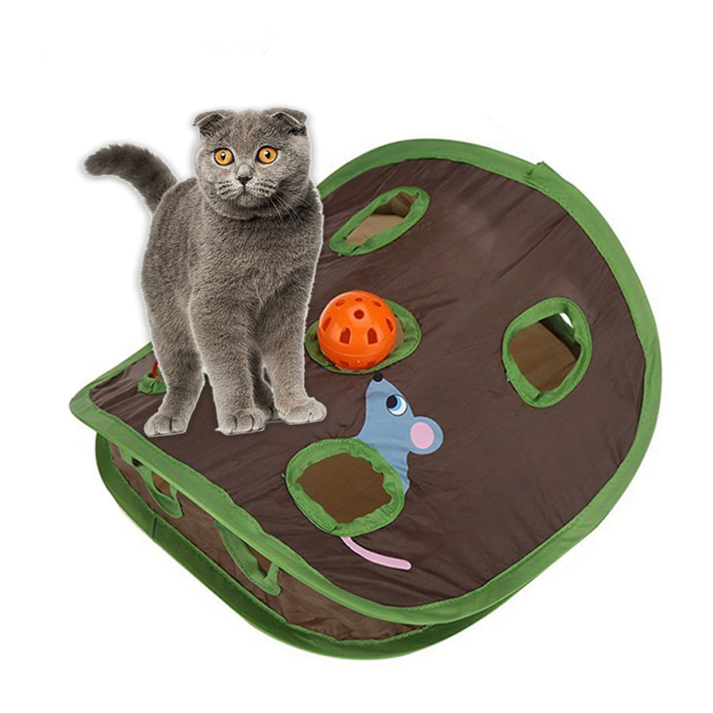 Interactive Cat Toy — 9-Hole Hide-and-Seek Mouse Hunt Tunnel