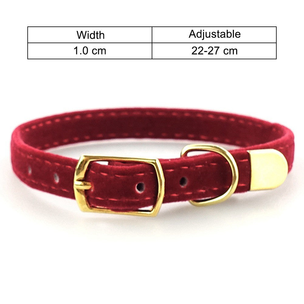 Velvet Cat Collar with Gold Buckle – Elegant & Comfy