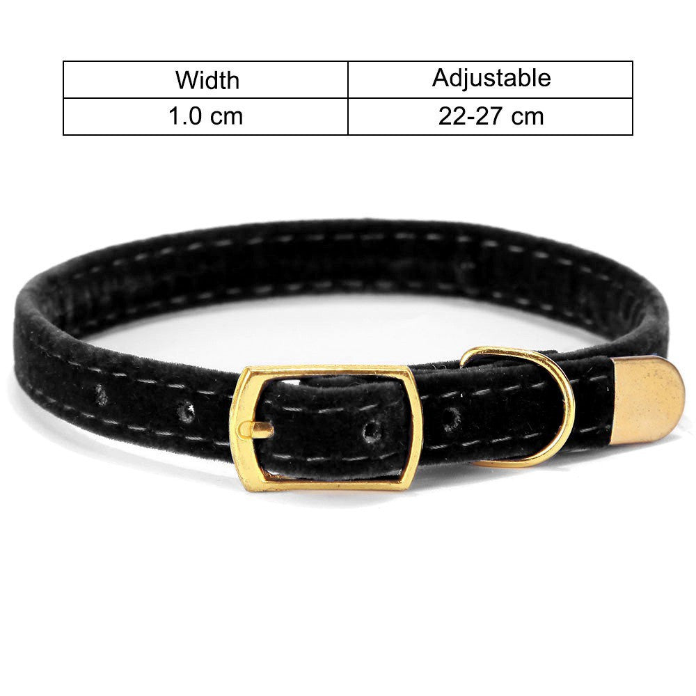 Velvet Cat Collar with Gold Buckle – Elegant & Comfy