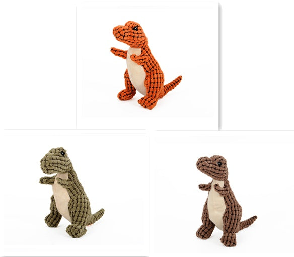 Dinosaur Plush Dog Toy — Interactive, Squeaky, For Large Dogs