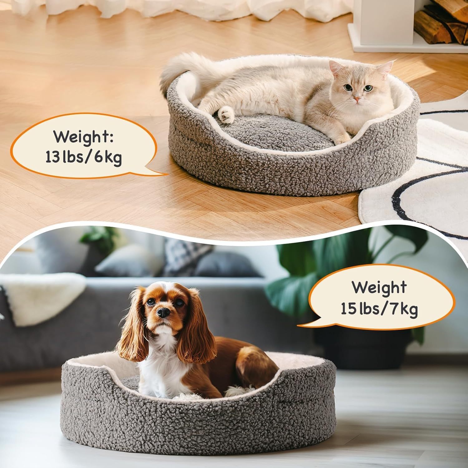 Mewoo Plush Washable Pet Bed