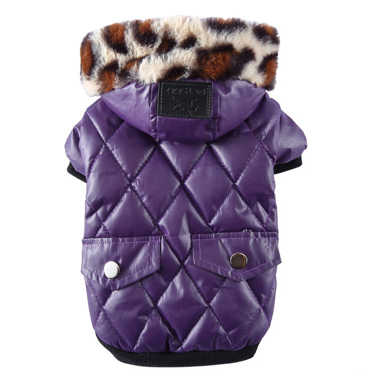 Autumn & Winter Dog Coat – Warm Hooded Jacket with Fur Collar