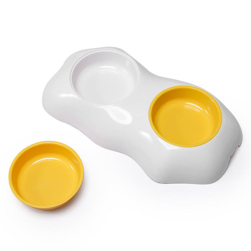 Egg Yolk Pet Bowl – Cute Elevated Food & Water Feeder