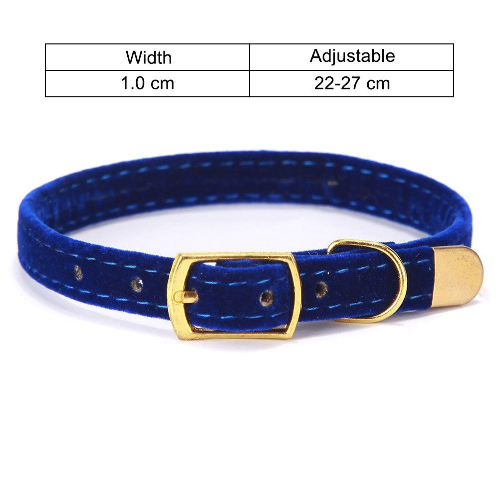 Velvet Cat Collar with Gold Buckle – Elegant & Comfy
