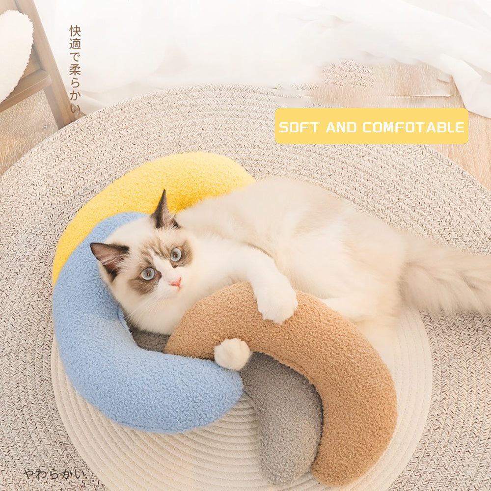 U-Shaped Cat Pillow with Adjustable Collar – Ultra-Soft Support