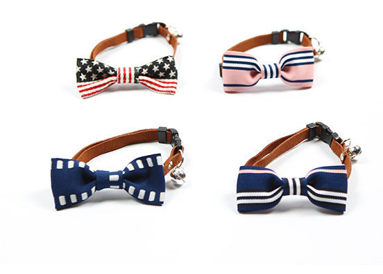 Cute Pet Bow Tie Collar with Bell – Adjustable & Stylish