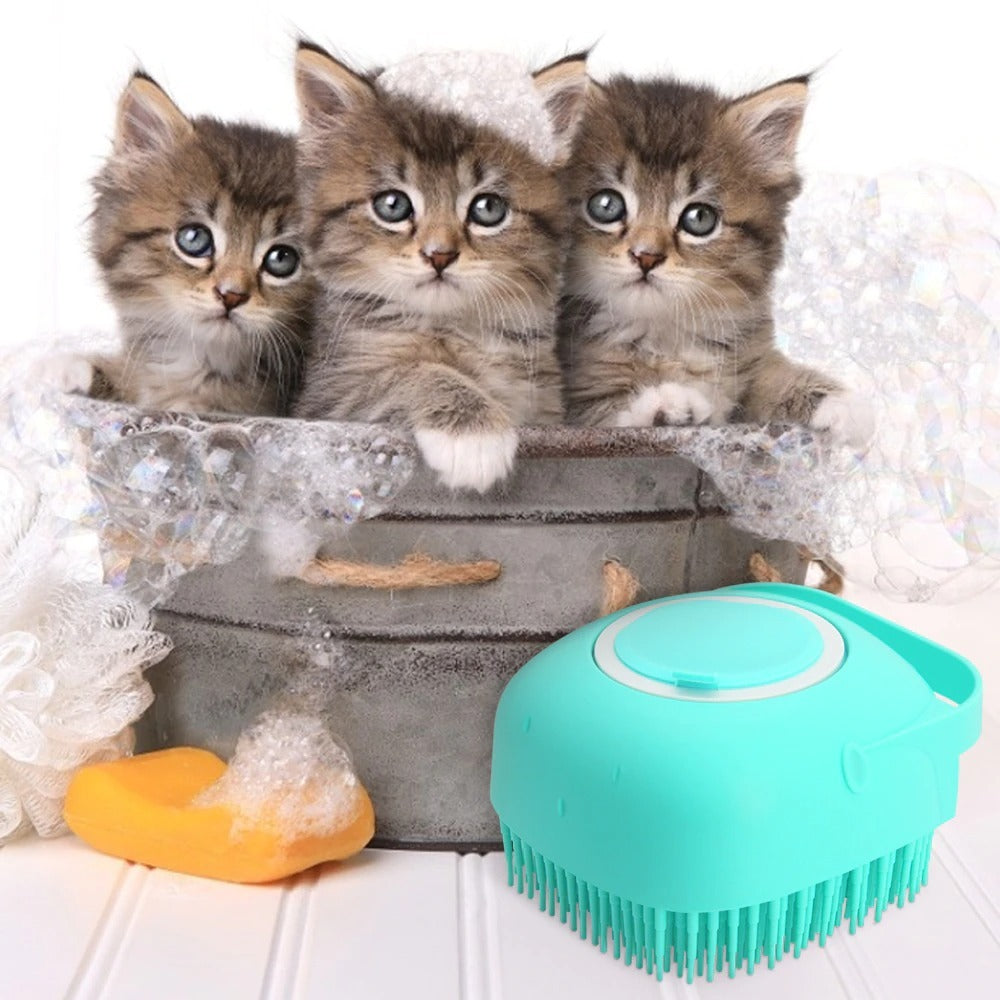 Pet Shampoo Massager Brush – 2-in-1 Bathing Scrubber