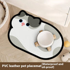 Cartoon Pet Leather Placemat – Durable, Fun, Easy-Clean Mat