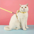 Cat Harness and Leash Set – Cute Bee Plaid, Escape-Proof