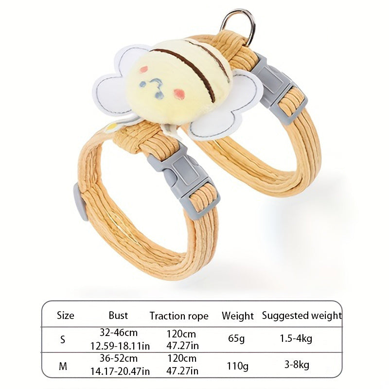 Cat Harness and Leash Set – Cute Bee Plaid, Escape-Proof