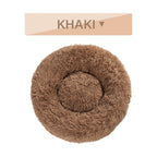 Fluffy Donut Dog Bed – Calming Plush Nest for Pets