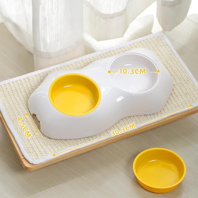 Egg Yolk Pet Bowl – Cute Elevated Food & Water Feeder