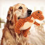 Dinosaur Plush Dog Toy — Interactive, Squeaky, For Large Dogs