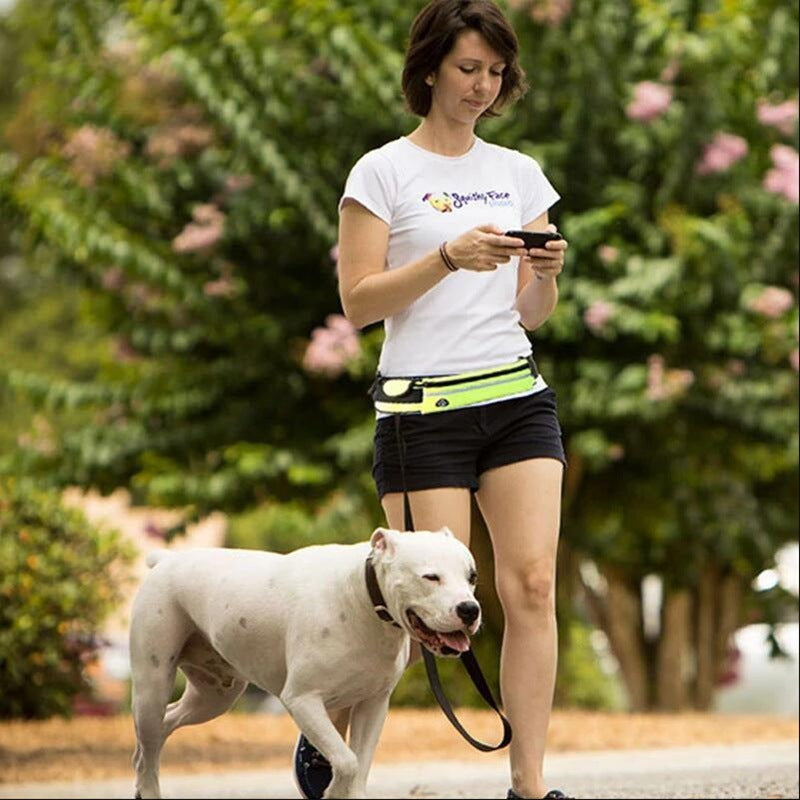 Hands-Free Dog Leash Belt with Phone & Bottle Holder