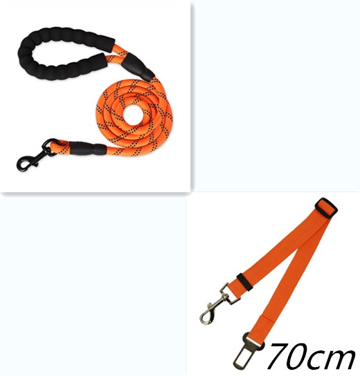Reflective Nylon Dog Leash with Foam Handle for Training & Walking