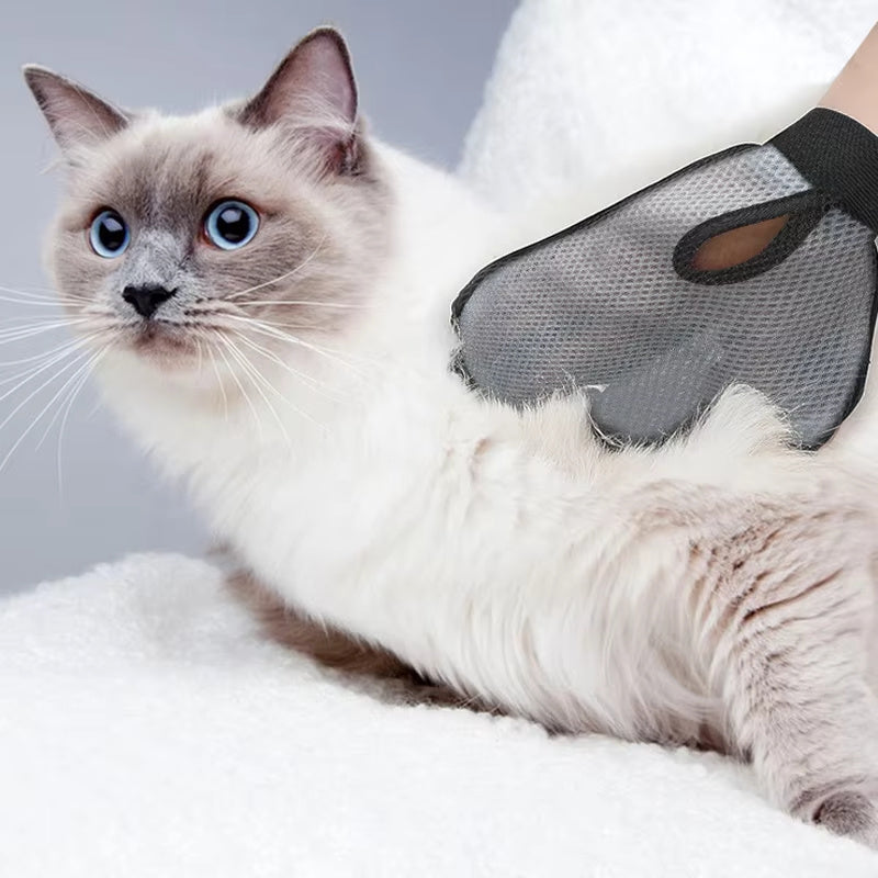 Cat Hair Removal Grooming Glove – Massage, Bath & Shedding Control