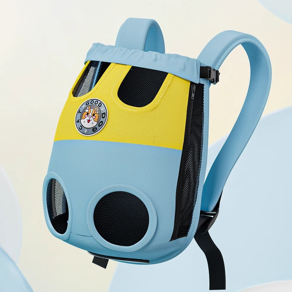 Portable Pet Backpack Carrier with Color Stitching