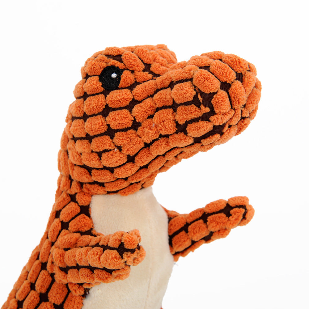 Dinosaur Plush Dog Toy — Interactive, Squeaky, For Large Dogs