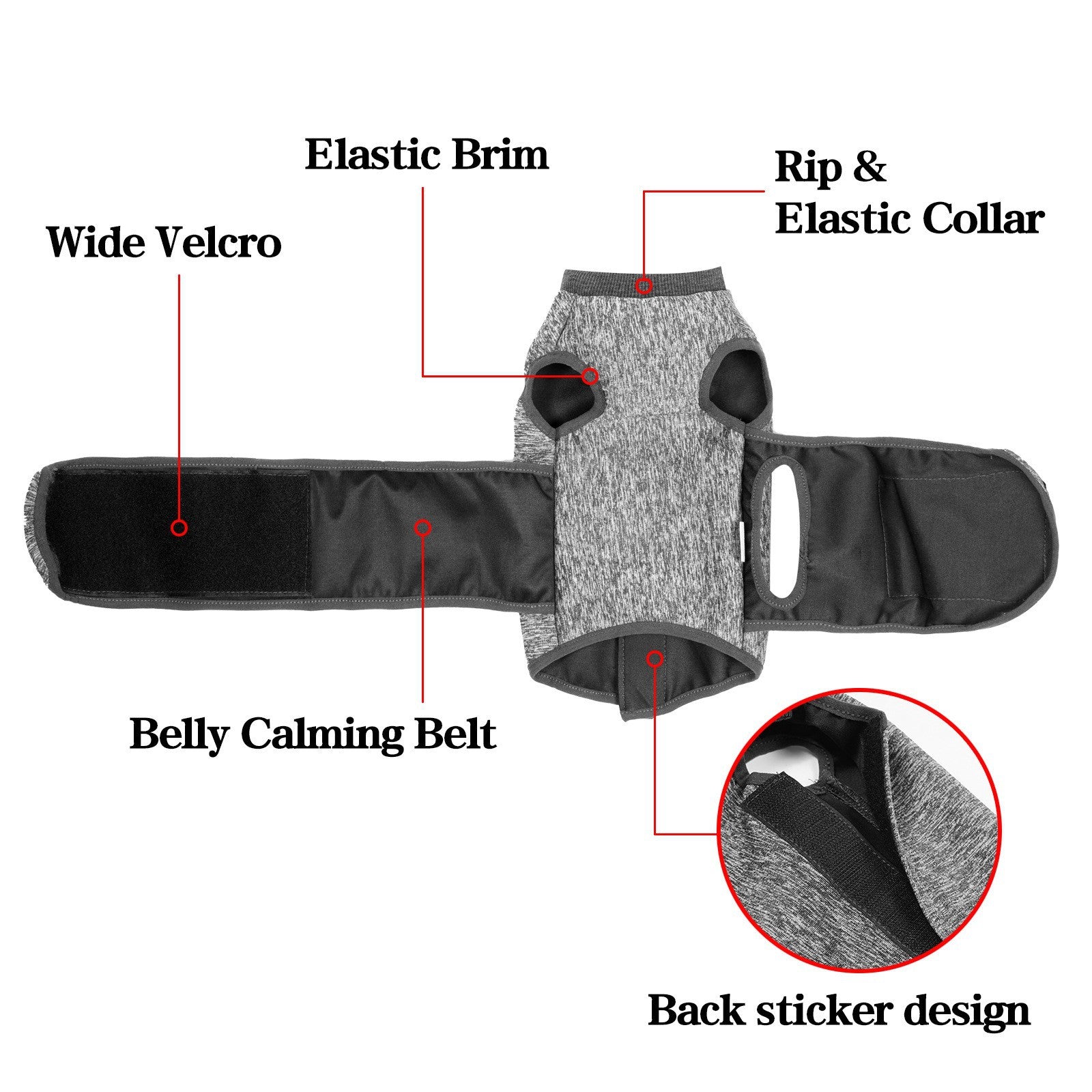 Dark Gray Pet Sterilization Recovery Suit