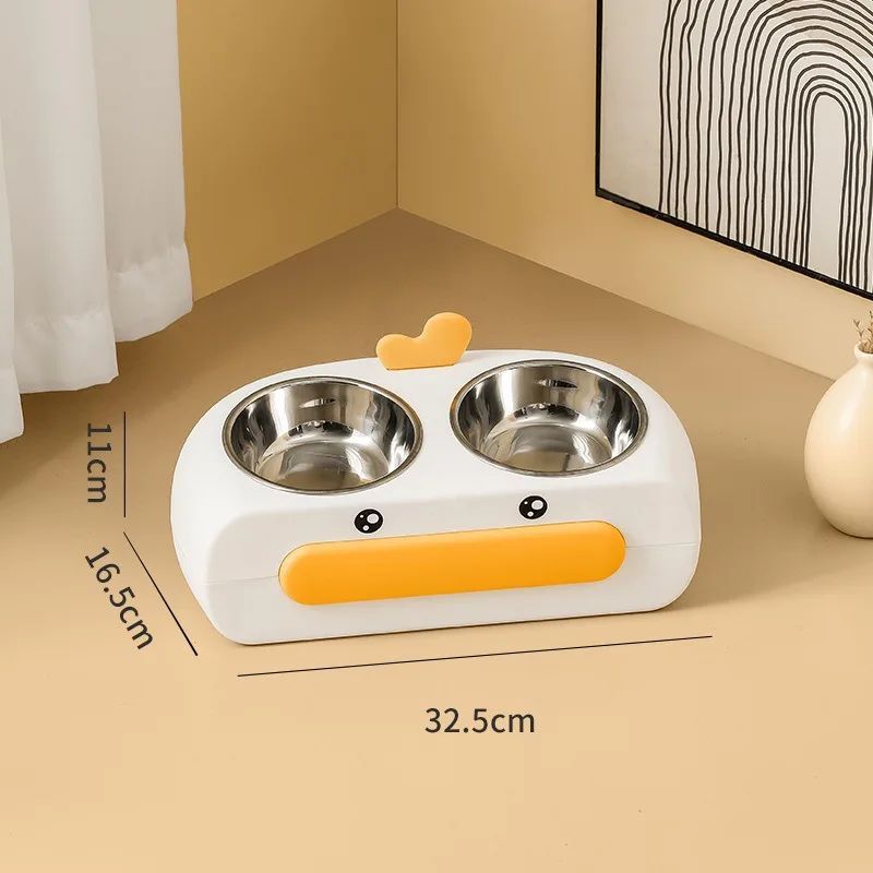 Big Mouth Duck Double Pet Bowls for Cats