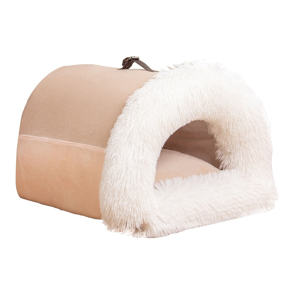 Portable Plush Pet Nest — Cozy Cat & Dog Bed