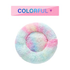 Fluffy Donut Dog Bed – Calming Plush Nest for Pets