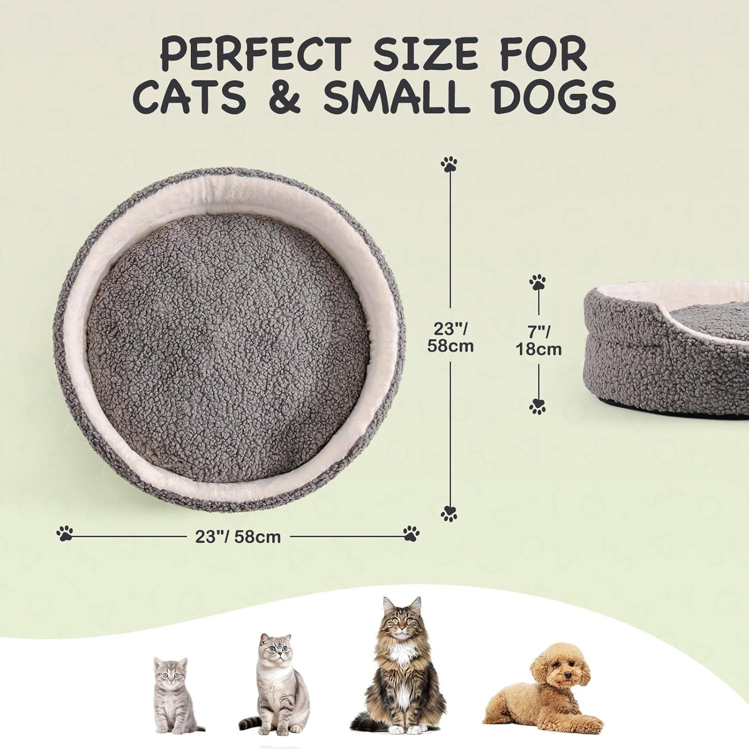Mewoo Plush Washable Pet Bed