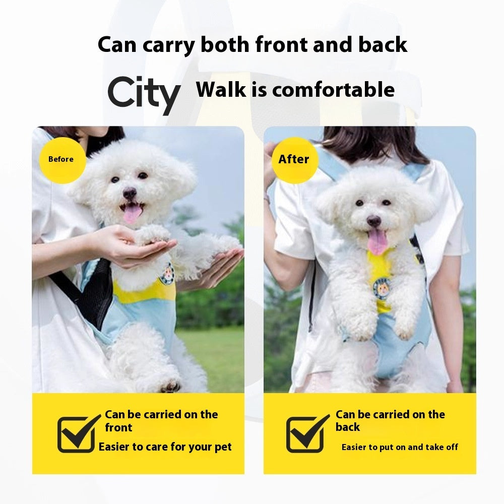 Portable Pet Backpack Carrier with Color Stitching