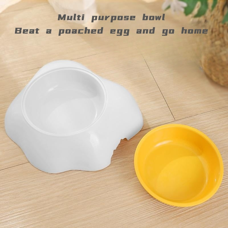 Egg Yolk Pet Bowl – Cute Elevated Food & Water Feeder