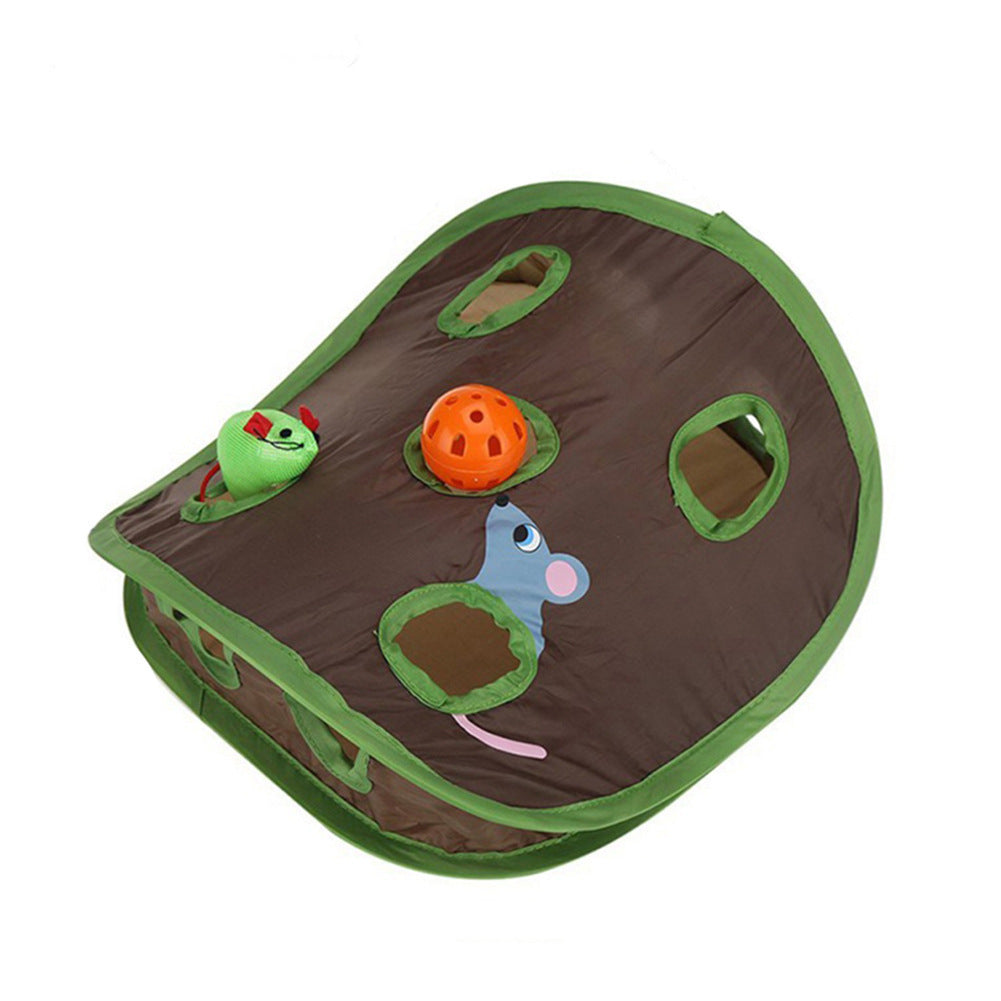 Interactive Cat Toy — 9-Hole Hide-and-Seek Mouse Hunt Tunnel